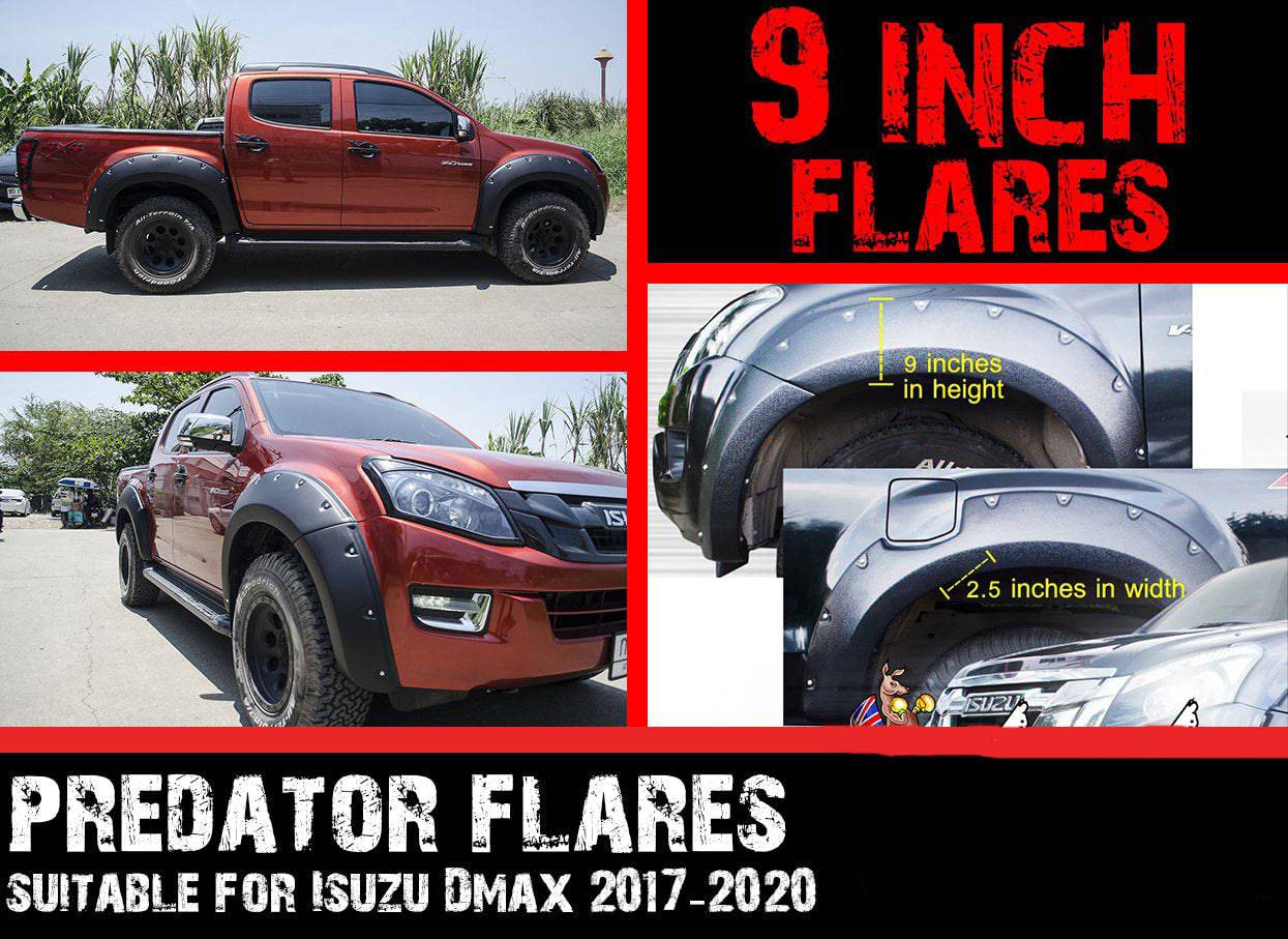 Predator Flares Smooth Finish Suits Isuzu D-MAX 2017-2019 - OZI4X4 PTY LTD