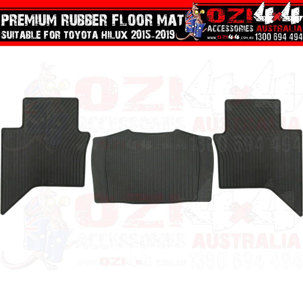 Rubber Floor Mat Liner Suits Toyota Hilux SR & SR5 2015-2019