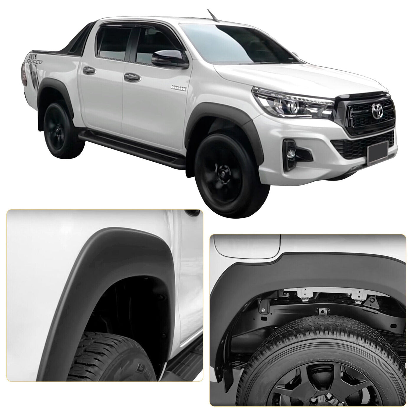 TRD Style Flares Suitable for Toyota Hilux 2015-2018 (6 PCS Full Set) - OZI4X4 PTY LTD