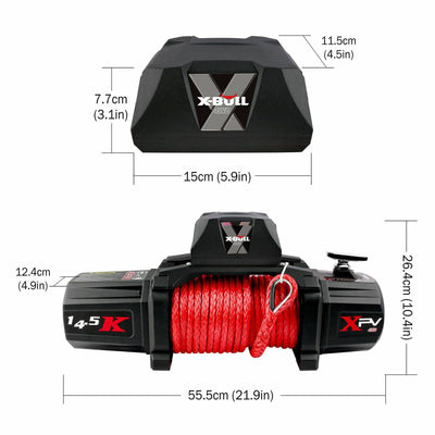Electric Winch 12V 14500LBS/6577KG Synthetic Rope Remote Truck 4x4 4WD (Online Only)