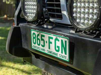 FLIP-UP Winch License Number Flip Plate Mount Bracket (Online Only) - OZI4X4 PTY LTD