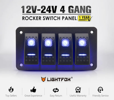 4 Gang Rocker Switch Panel (Online Only) - OZI4X4 PTY LTD