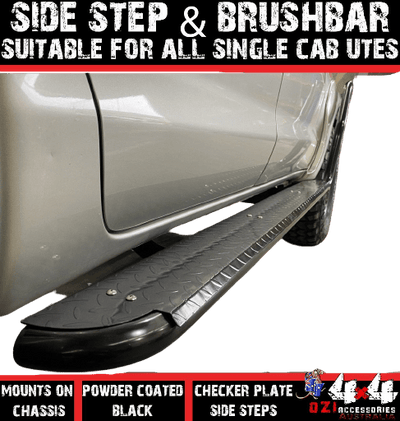 SideSteps & Brush Bars Suits Nissan Navara D21 1986-1997 (Dual Cab)