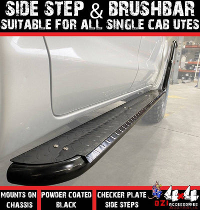 Side Steps + Brush bars Suits Isuzu D-MAX 2012-2022 (Single Cab)