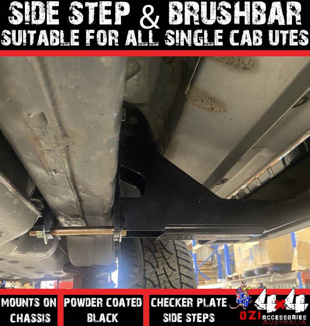 Adjustable Side Steps & Brush Bars Suits All Single Cab Utes (Universal)