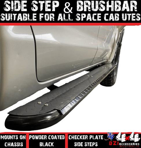 Side Steps & Brush bars Suits Nissan Navara D21 1986-1997 (Single Cab)