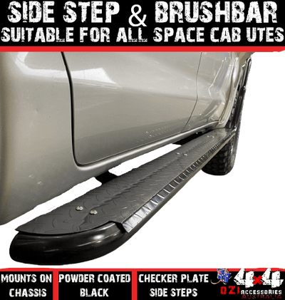 Side Steps & Brush bars Suits Nissan Navara D21 1986-1997 (Single Cab)