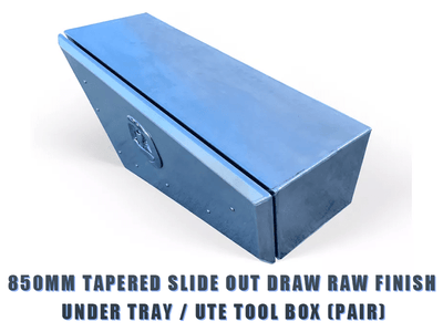 850MM Tapered Slide Out Draw Raw Finish Under Tray / Ute Tool Box (Pair) - OZI4X4 PTY LTD
